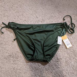 Kona Sol Bikini Bottom Keyhole Hipster Large Dark Green